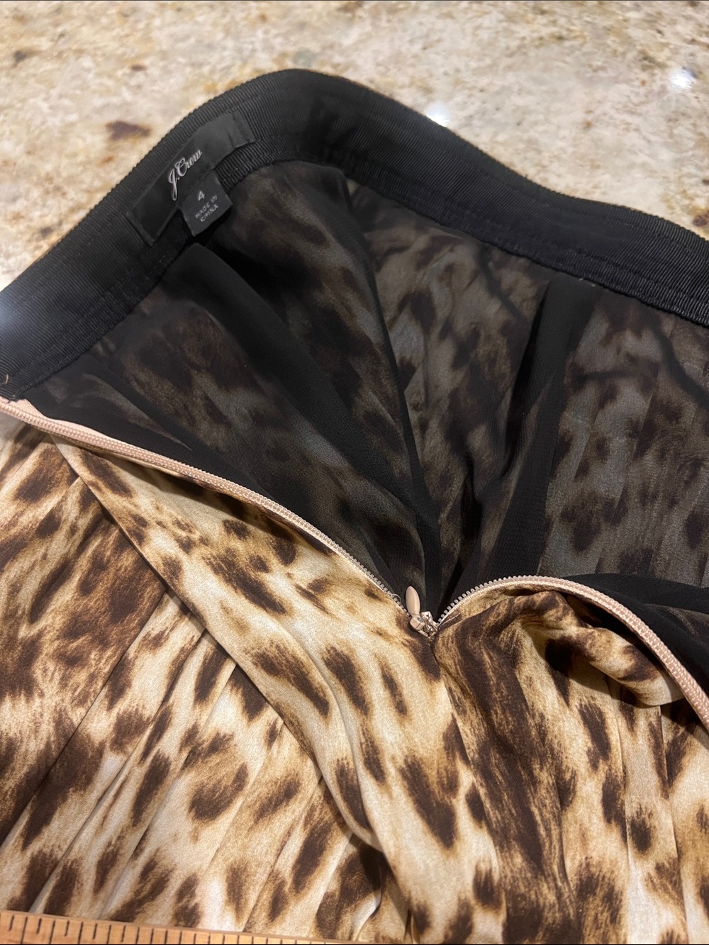 J.CREW WOMENS PLEATED LEOPARD MIDI SKIRT SIZE 4 LIKE NEW! - Picture 8 of 10